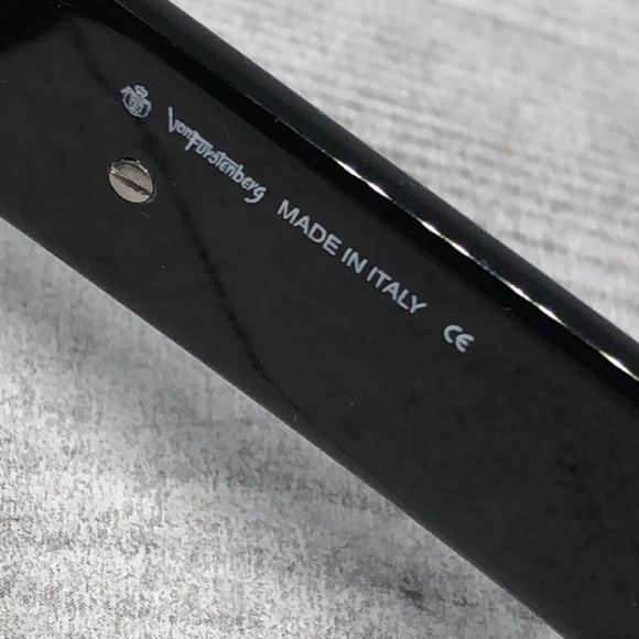 Von Furstenberg sunglasses Italy vintage MOD MF 104 50 Unisex Oval Black - Picture 6 of 9